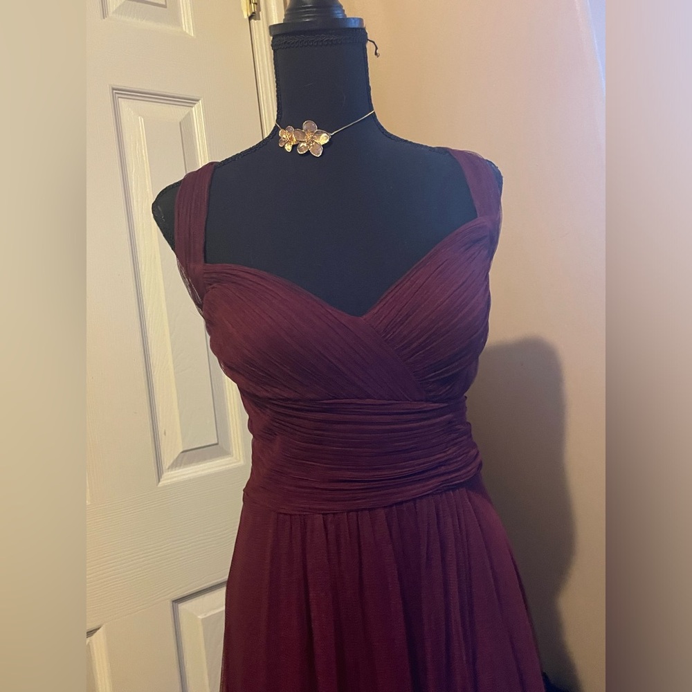 Vintage Elegant Sleeveless floor length Burgundy Evening Dress
